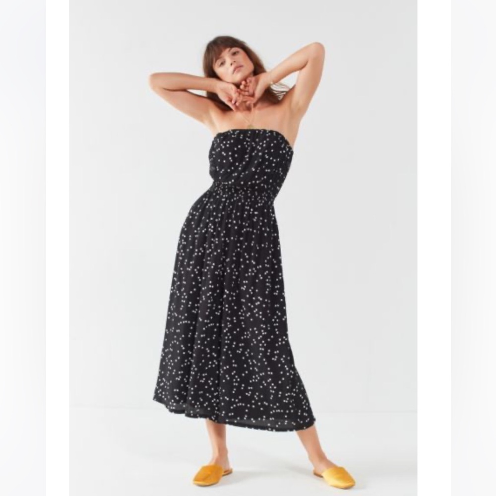 Silence + Noise Jackson Strapless Polka Dot Jumpsuit